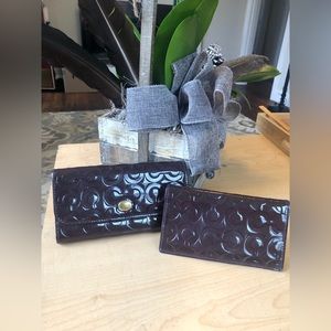 Purple Coach Clutch/wallet and checkbook combo.